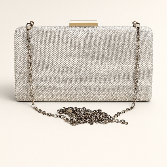 Women's Crystal Silver-frame Clutch - Picture 2 of 4